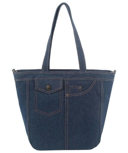 Fashion Denim Shopper Bag CMS030 DARK DENIM
